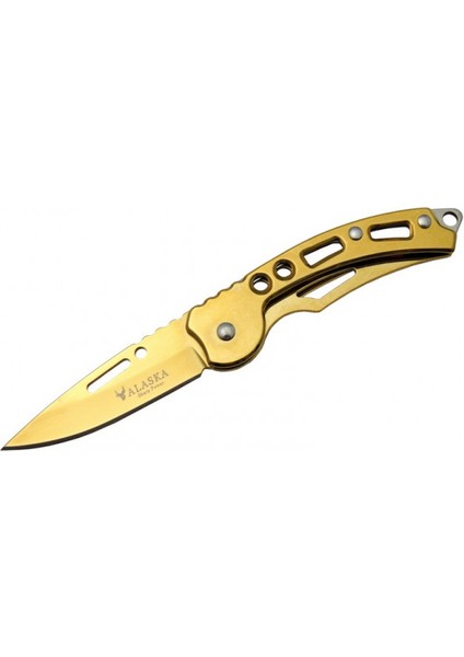 Alaska SDR-10 G Gold Çakı 15 cm Manuel, Kemerlikli