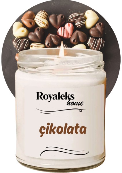 Doğal Özel Seri Kokulu Dekoratif Kavanoz Mum 210 cc - Çikolata - Ryl