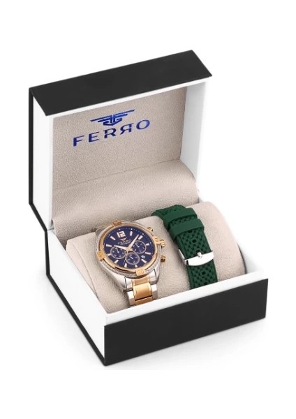 Ferro Çelik-Silikon Değiştirebilir Çift Kordunlu Erkek Kol Saati TH-FM31248DA-E3 modelleri