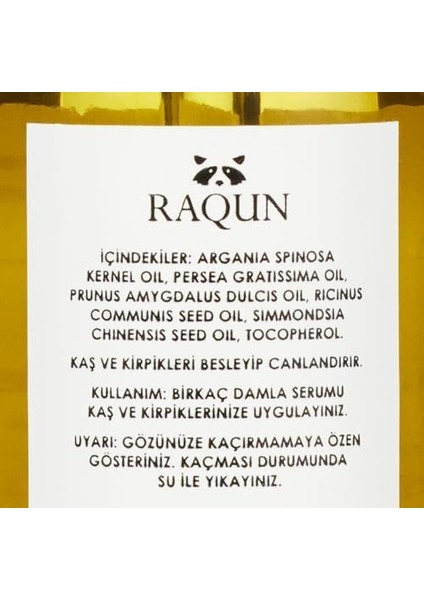 Raqun Kaş & Kirpik Serumu 30 ml %100 Doğal Içerik modelleri