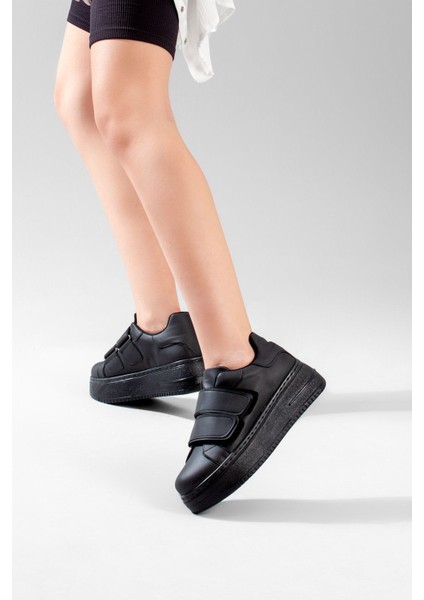 Kadın Siyah Yüksek Topuklu Spor Ayakkabı , Snekaer
