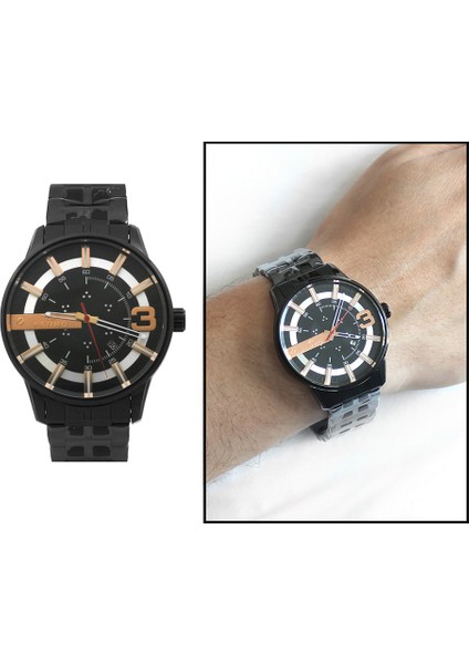 Ferro Siyah Renk Çelik Kordonlu Erkek Kol Saati TH-F11200A-G modelleri