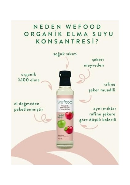 Wefood Organik Elma Suyu Konsantresi 340ML