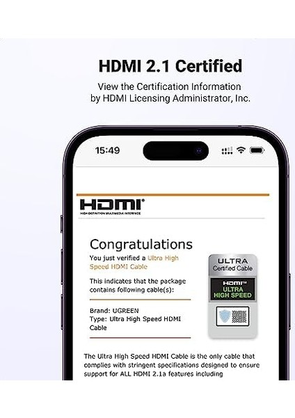 HDMI 2.1 Kablosu 8k HDMI Kablosu 2.1 8k 60Hz 4K 120Hz 48GBPS Dolby Vision Earc 3D Hdcp2.2 HDR10 Vrr HDMI 8k Kablosu Ps5, Ps4 Pro, Alıcı, Xbox S, OLED Tv, Soundbar, Monitör Vb. Ile Uyumlu (3m) fiyatları