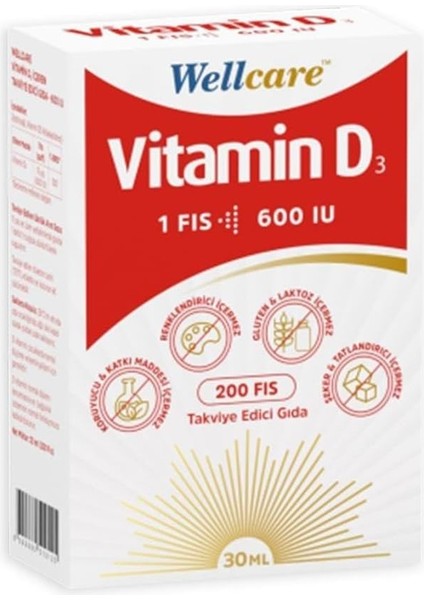 Wellcare Vitamin D3 Sprey 600 Iu 30 ml