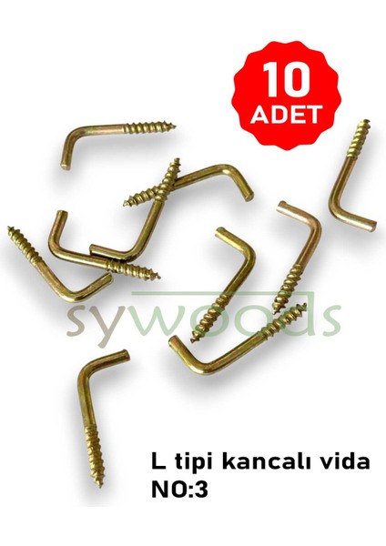 Vidalı Korniş Çivi No:3 Dekoratif Askı Vida 10 Adet modelleri