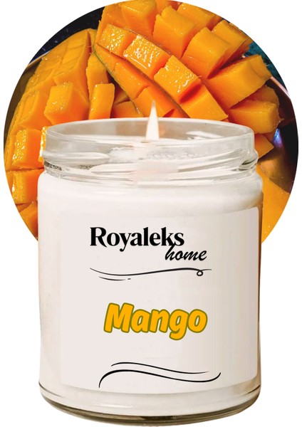 Doğal Özel Seri Kokulu Dekoratif Kavanoz Mum 210 cc - Mango Esansı - Ryl