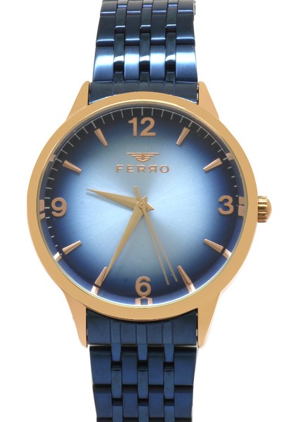 Ferro Lacivert Renk Çelik Kordonlu Erkek Kol Saati TH-F11932A-T