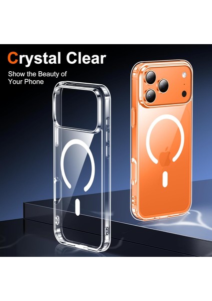 iPhone 17 Pro Max Sararmaz Magsafe Mika Sert Kapak - Şeffaf fiyatları