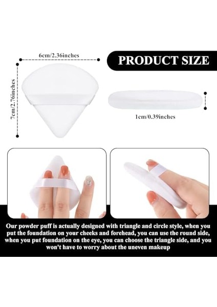 Xspring Pudra Pufu, 12 Parça Üçgen Makyaj Pufu, Kurdele Bantlı Yumuşak Fondöten Süngeri, Mineral Pudra Için Islak ve Kuru Kullanım, Loose Pudra ve Vücut Için Makyaj Aracı (Siyah, Beyaz, Pembe) fiyatları