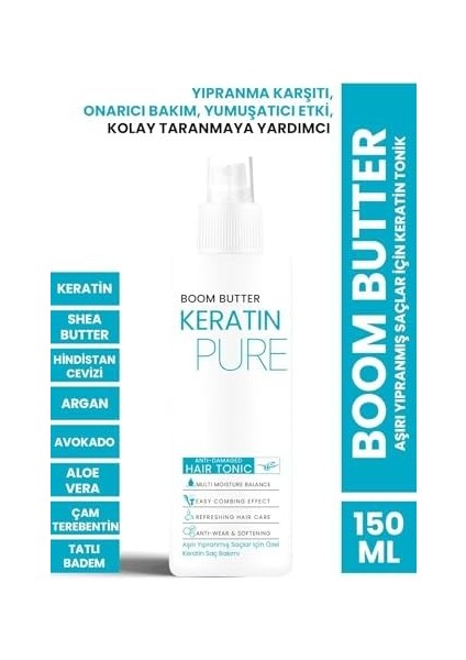 Boom Butter Aşırı Yıpranmış Saçlar Için Keratin Tonik 150ML