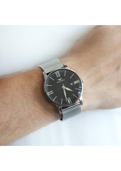 Ferro Gümüş Renk Hasır Kordonlu Erkek Kol Saati TH-F11182C-A2 indirimleri