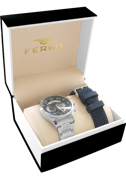 Ferro Çelik-Silikon Değiştirebilir Çift Kordunlu Erkek Kol Saati TH-FM31320AWT-A3 modelleri