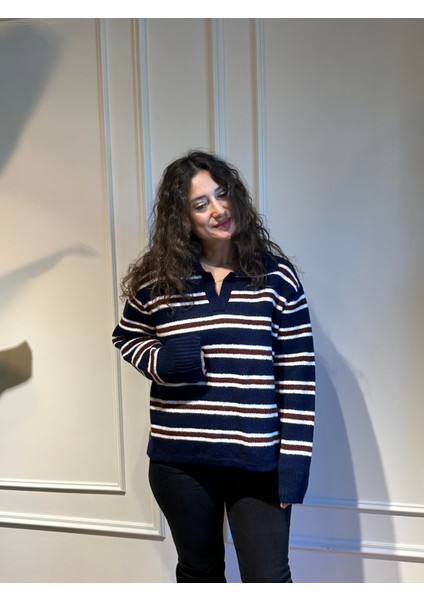 Polo Yaka Kazak Çizgili modelleri