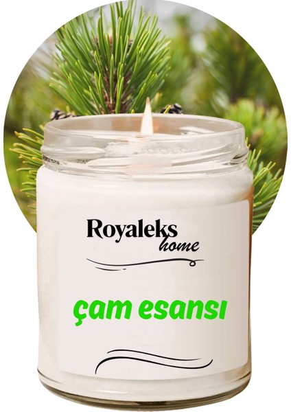 Doğal Özel Seri Kokulu Dekoratif Kavanoz Mum 210 cc - Çam Esansı - Ryl