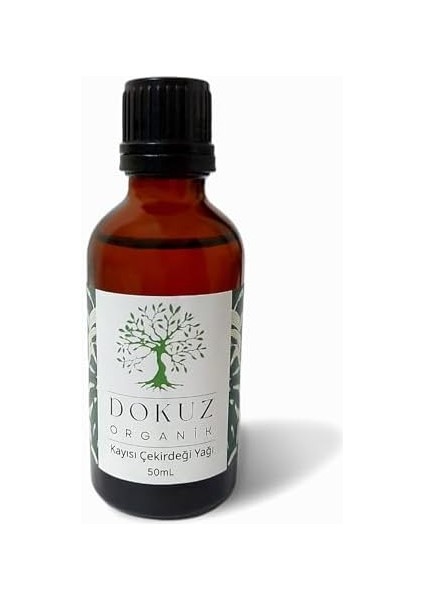 Dokuz ORGANIK%100 Doğal Soğuk Sıkım Kayısı Çekrideği Yağı (50ML)