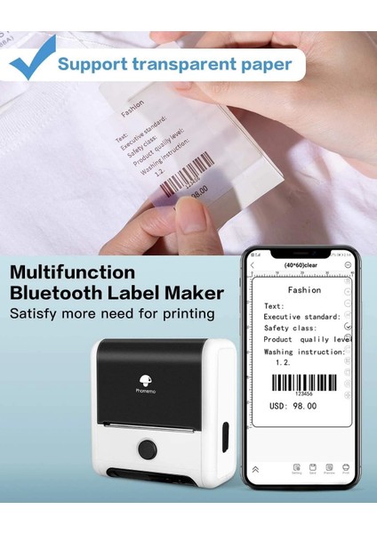 50 x 30 mm Şeffaf Termal Etiket 230 Adet - Phomemo M110/M120/M150/M200/M220/M221 fırsatları