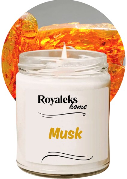 Doğal Özel Seri Kokulu Dekoratif Kavanoz Mum 210 cc - Musk Esansı - Ryl