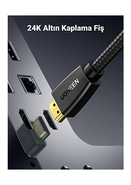 Ugreen 4K HDMI Kablosu Arc 3D Ethernet Için Ps5 Xbox Series S DVD Monitör (1m) fiyatları