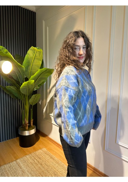 Baklava Desen Yumoş Kazak Gri fiyatları