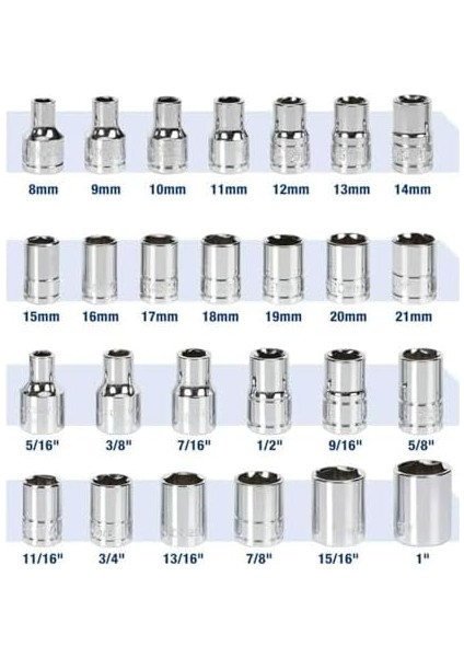 WP202525 30 Parça 1/2’’ Cr-V Metrik/inç Profesyonel Lokma Takımı fiyatları