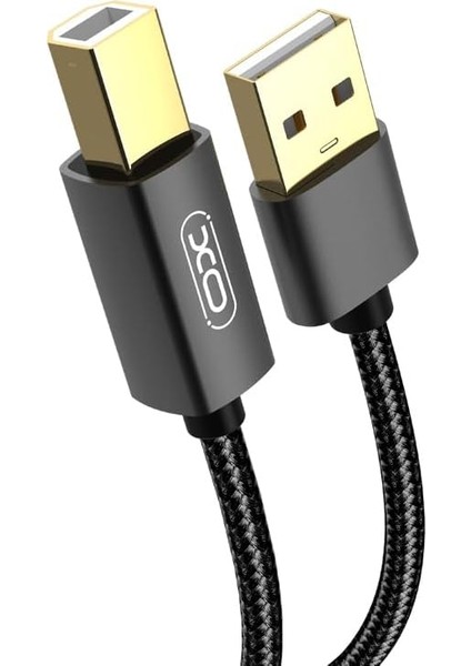 Xo Is Beauty USB Yazıcı Kablosu GB010A, Usb-A Dan Usb-B Ye, Örgü Kablo, Yazıcı, Tarayıcı, Fax, Kolay Kurulum, 1.5 Metre, USB 2.0, Siyah