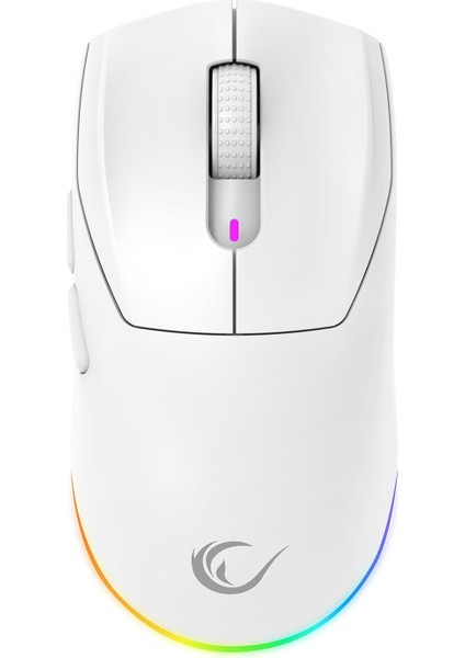 Prote M5 Pro Kablosuz Beyaz Rgb Ledli Şarjlı 26000 Dpı 3395 Sensor Gaming Oyuncu Mouse