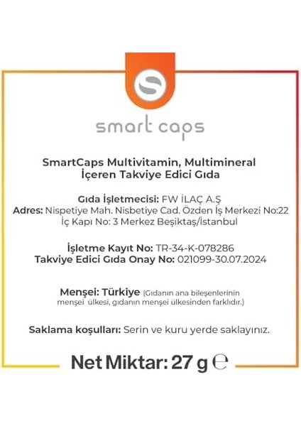 Smart Caps Unique Multivitamin/multimineral 30 Kapsül modelleri