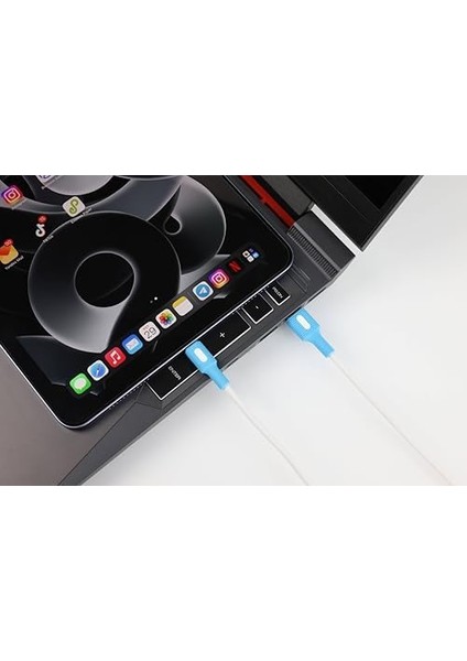USB A-C Hızlı Şarj Kablosu (Beyaz + Beyaz/mavi Uç) (150 Cm) fiyatları