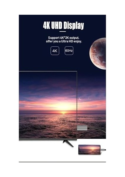 Onezero ZR-627 MT57 4K 60hz HDMI Çevirici I-Phone 15 ile Uyumlu Kablo Type-C Thunder-Bolts Altın Uçlu modelleri