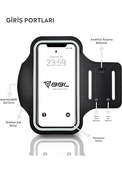 ile Uyumlu 6,9" Inç E Kadar Uyumlu Anahtar Koyma Bölmeli Spor Koşu Yürüyüş Için Kol Bandı Siyah modelleri