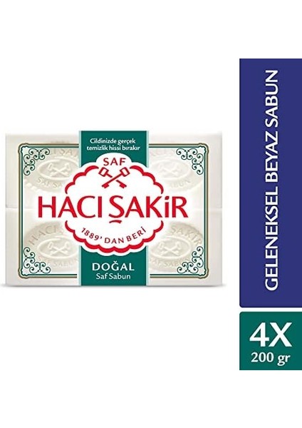 Hacı Şakir Doğal Geleneksel Beyaz Sabun (4 x 200 G) modelleri