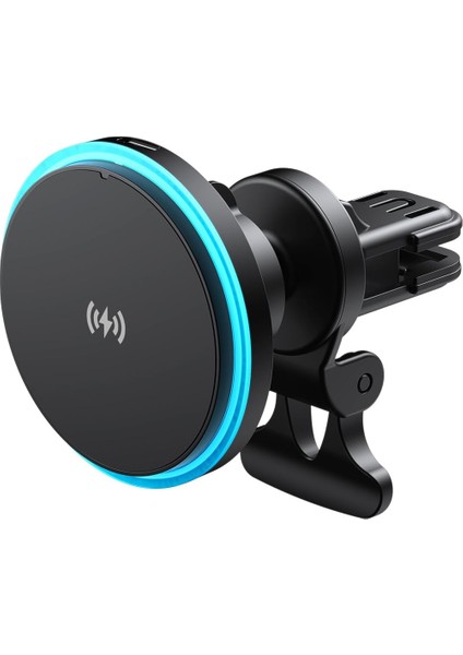 Hkm Tech Mag 15W Kablosuz Hızlı Şarj, Magsafe Uyumlu Mıknatıslı Araç Içi Telefon Tutucu ve Şarjı