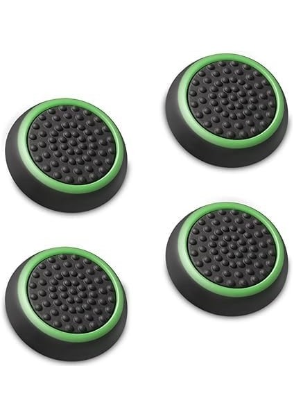 Analog Çubuk, Joystick, Thumbstick Başlıkları, Koruyucu Kapak, Kulplar, Silikon Kapaklar, Ps5 | Ps4 | Ps3 | Gamepad - Siyah/yeşil - 4 Adet