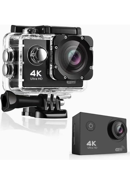 4K Ultra Hd Spor Aksiyon Kamerası – 16MP Geniş Açı, 30M Su Geçirmez, Wifi, 2.0" Ekran, 64GB Tf Kart Desteği, 170° Lens, H.264 Format, 4K 30FPS – Dalış, Bisiklet, Kayak Için H16
