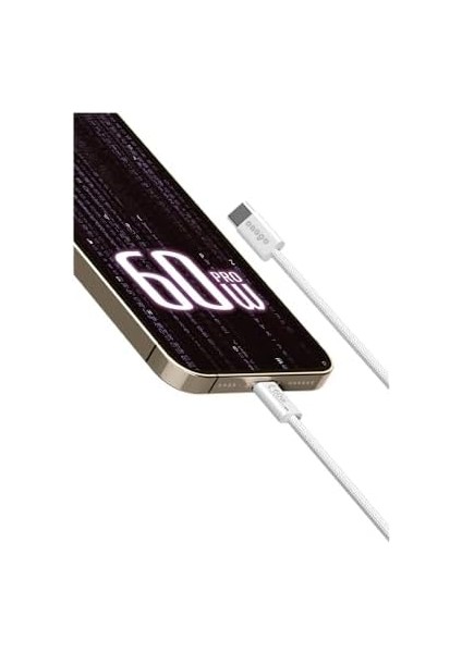 Uyumlu Pro Örgülü Kablo Type-C To Type-C Şarj ve Data Kablosu 60W - I15 | 3.4A Hızlı Şarj | 1m Uzunluk | Şık Beyaz Tasarım | Slikon Örgülü fiyatları
