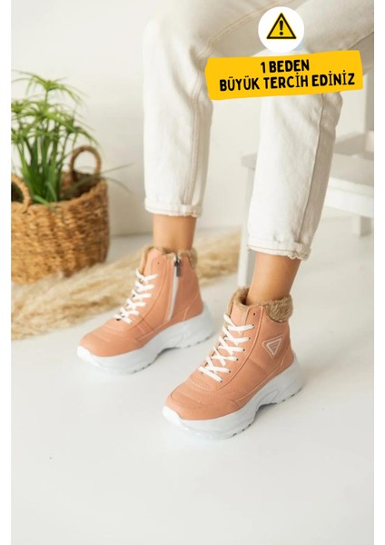 Abra Süper Hafif Ortopedik Yün Astarlı Kadın Spor Bot - Pudra indirimleri
