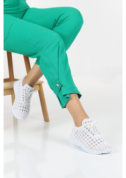 Luzia Zarif Tasarım Model Dantel Tasarım Kadın Spor Ayakkabı Beyaz fırsatları