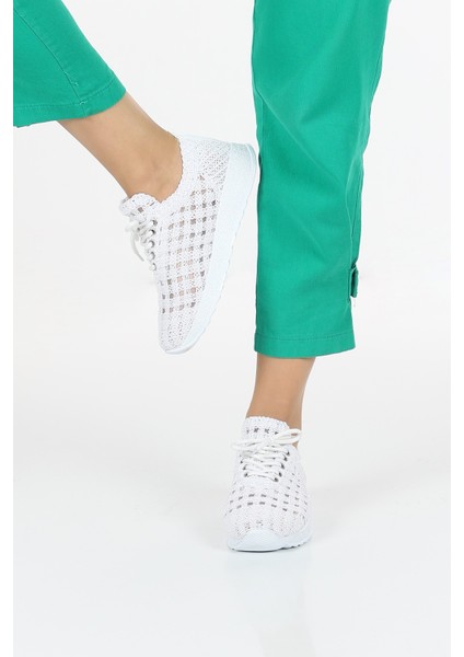 Luzia Zarif Tasarım Model Dantel Tasarım Kadın Spor Ayakkabı Beyaz