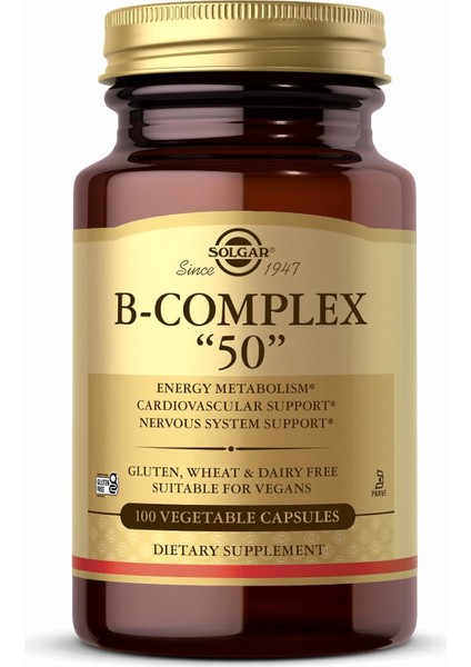 Solgar Vitamin B-Complex '50' 100 Kapsül