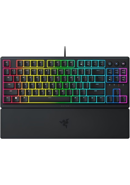 Ornata V3 Tenkeyless - Kompakt Düşük Profil Oyun Klavyesi (Meka-Membran Anahtarlar, Özel Medya Tuşları, Manyetik Yumuşak Dokunuşlu Bilek Desteği) Tr Düzeni | Siyah