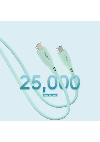 Type-C To Type-C Silikon Pd Hızlı Şarj Kablosu Yeşil modelleri