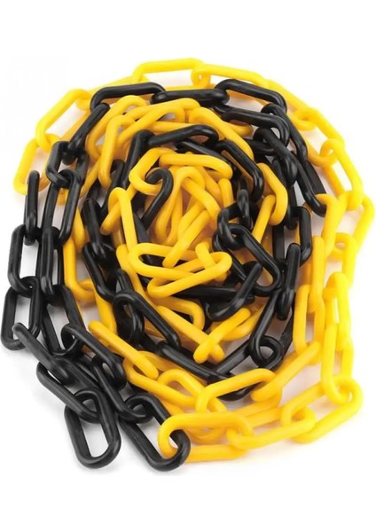 8mm Plastik Trafik Zinciri, Sarı Siyah (25 Metre)
