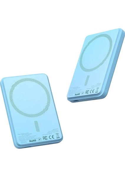 MC-3952 15W Mini Manyetik 5000 Mah Powerbank, Mavi