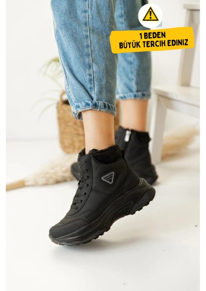 Abra Süper Hafif Ortopedik Yün Astarlı Kadın Spor Bot - Siyah indirimleri