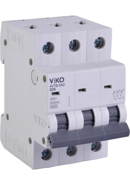 4VTB-3B25 Otomatik Sigorta 4,5ka B Tipi 3 Kutup 25A