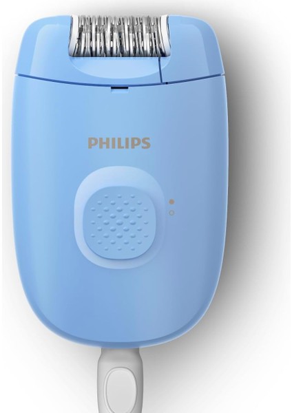Philips Epilasyon Cihazı, Taşınabilir Kompakt Tasarım, Yıkanabilir Başlık, Kablolu, 4 Haftaya Kadar Pürüzsüzlük, Mavi Renk, BRE228/05