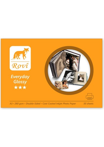 Parlak Çift Taraflı Fotoğraf Kağıdı 220GSM 50YP A3