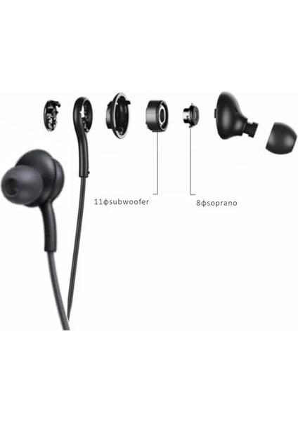 Type-C Kablolu Kulak Içi Kulaklık – Gürültü Önleyici Mikrofon, Dahili Ses Kontrol, Ergonomik Silikon Uçlar, Hd Ses, Tüm Type-C Cihazlarla Uyumlu (Siyah) modelleri