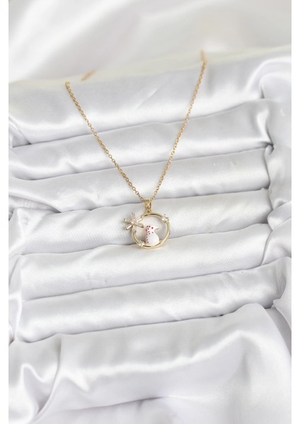 Bfs 316L Çelik Zincir Gold Zirkon Taşlı Yılbaşı Temalı Kadın Kolye fiyatları